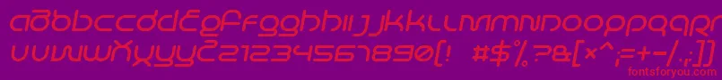 LifeInSpaceItalic Font – Red Fonts on Purple Background