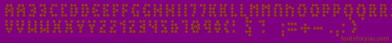 Fonte Peex – fontes marrons em um fundo roxo