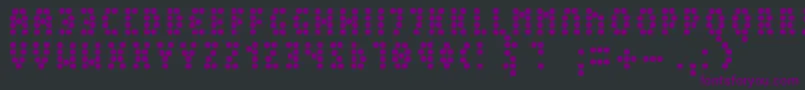 Czcionka Peex – fioletowe czcionki na czarnym tle