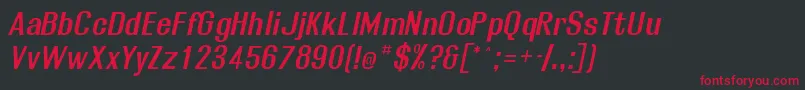 RolloutSemiboldOblique Font – Red Fonts on Black Background