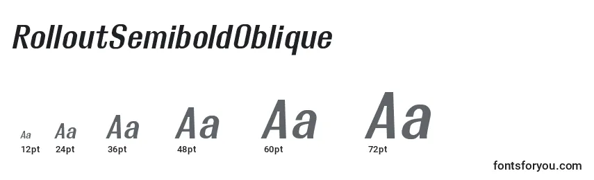 Размеры шрифта RolloutSemiboldOblique