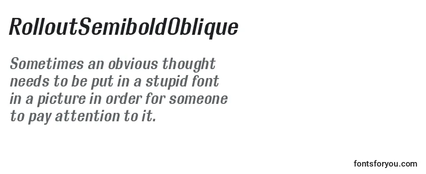 Review of the RolloutSemiboldOblique Font