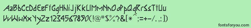 フォントInkabod – 緑の背景に黒い文字