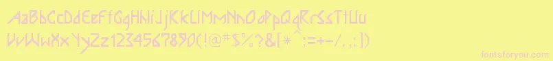 Inkabod Font – Pink Fonts on Yellow Background