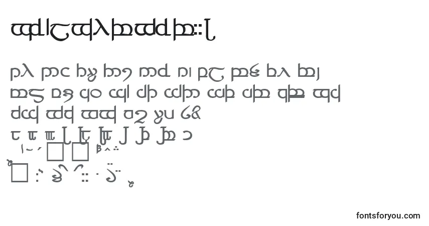 Czcionka TengwarVer.4 – alfabet, cyfry, specjalne znaki