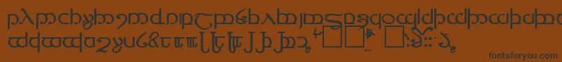 フォントTengwarVer.4 – 黒い文字が茶色の背景にあります