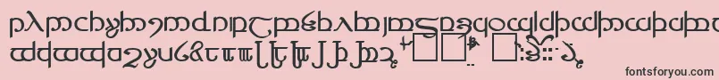 フォントTengwarVer.4 – ピンクの背景に黒い文字