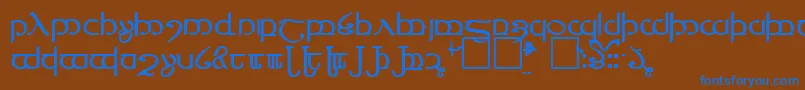 TengwarVer.4 Font – Blue Fonts on Brown Background