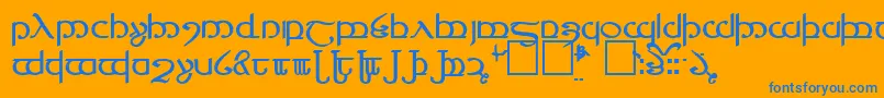 TengwarVer.4 Font – Blue Fonts on Orange Background