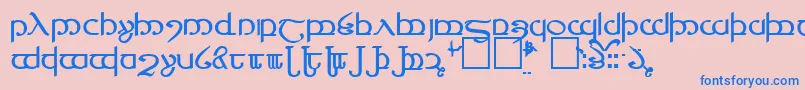TengwarVer.4 Font – Blue Fonts on Pink Background
