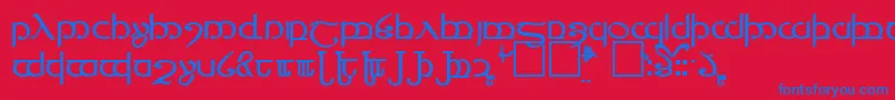 TengwarVer.4 Font – Blue Fonts on Red Background