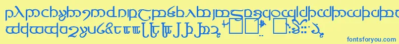 TengwarVer.4 Font – Blue Fonts on Yellow Background
