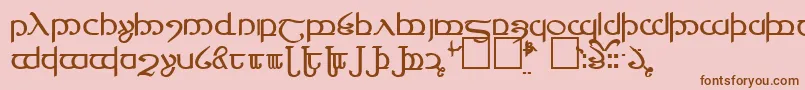 TengwarVer.4 Font – Brown Fonts on Pink Background