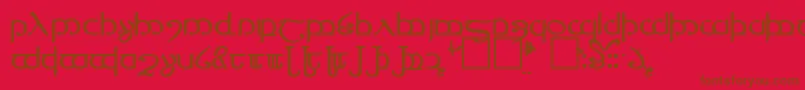 TengwarVer.4 Font – Brown Fonts on Red Background