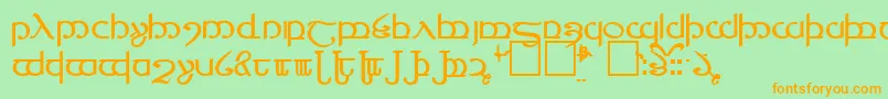 TengwarVer.4 Font – Orange Fonts on Green Background