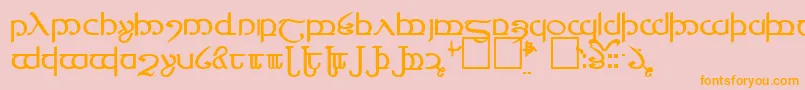 TengwarVer.4 Font – Orange Fonts on Pink Background