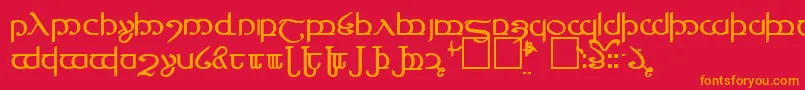 TengwarVer.4 Font – Orange Fonts on Red Background