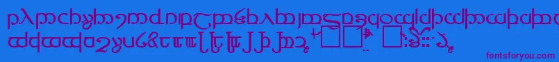 TengwarVer.4 Font – Purple Fonts on Blue Background