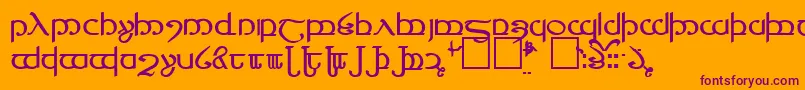 TengwarVer.4 Font – Purple Fonts on Orange Background