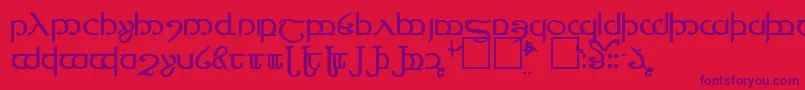 TengwarVer.4 Font – Purple Fonts on Red Background