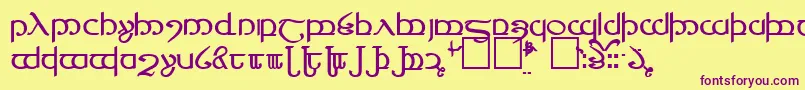 TengwarVer.4 Font – Purple Fonts on Yellow Background