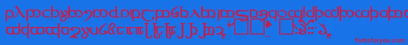 TengwarVer.4 Font – Red Fonts on Blue Background