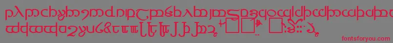TengwarVer.4 Font – Red Fonts on Gray Background