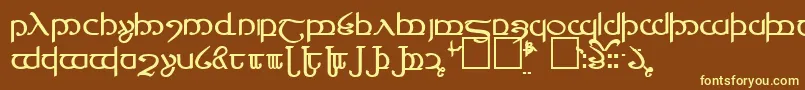 TengwarVer.4 Font – Yellow Fonts on Brown Background