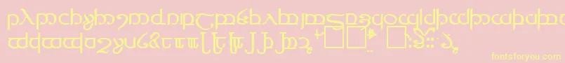TengwarVer.4 Font – Yellow Fonts on Pink Background