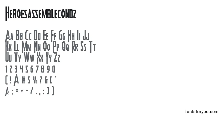 Czcionka Heroesassemblecond2 – alfabet, cyfry, specjalne znaki