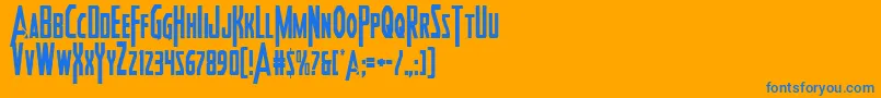 Heroesassemblecond2 Font – Blue Fonts on Orange Background