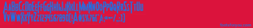 Heroesassemblecond2-fontti – siniset fontit punaisella taustalla