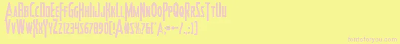Heroesassemblecond2-fontti – vaaleanpunaiset fontit keltaisella taustalla
