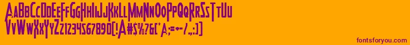 フォントHeroesassemblecond2 – オレンジの背景に紫のフォント