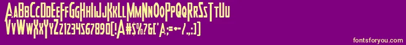 フォントHeroesassemblecond2 – 紫の背景に黄色のフォント