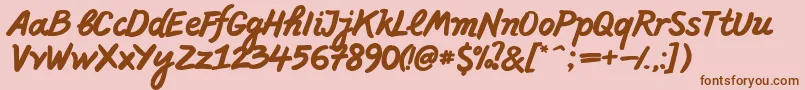 PffreescriptBold Font – Brown Fonts on Pink Background