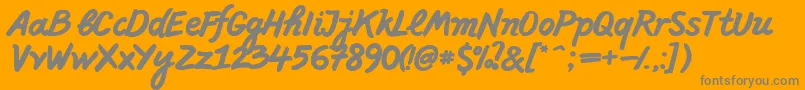 PffreescriptBold-fontti – harmaat kirjasimet oranssilla taustalla