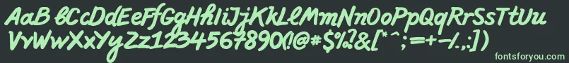 PffreescriptBold Font – Green Fonts on Black Background