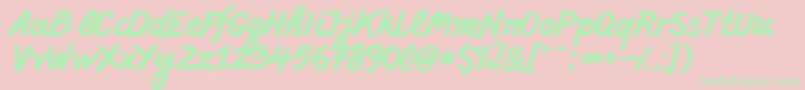 PffreescriptBold Font – Green Fonts on Pink Background