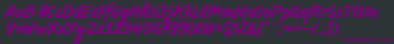 PffreescriptBold-Schriftart – Violette Schriften auf schwarzem Hintergrund