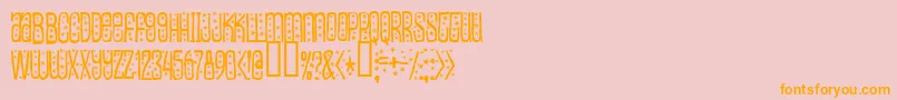 Easilyamused-Schriftart – Orangefarbene Schriften auf rosa Hintergrund