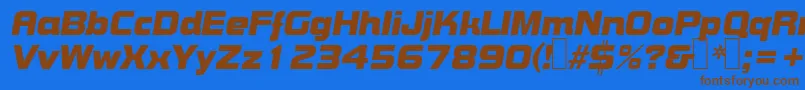 B790DecoItalic Font – Brown Fonts on Blue Background