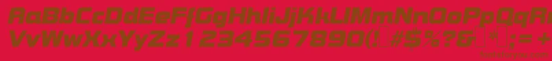 B790DecoItalic Font – Brown Fonts on Red Background