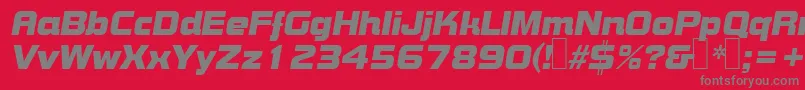 フォントB790DecoItalic – 赤い背景に灰色の文字