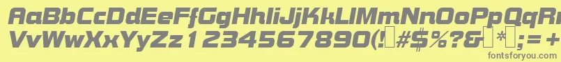 fuente B790DecoItalic – Fuentes Grises Sobre Fondo Amarillo