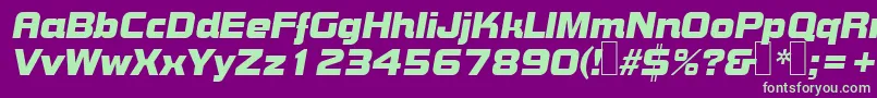 fuente B790DecoItalic – Fuentes Verdes Sobre Fondo Morado