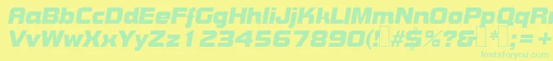 B790DecoItalic Font – Green Fonts on Yellow Background