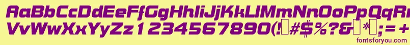 B790DecoItalic Font – Purple Fonts on Yellow Background