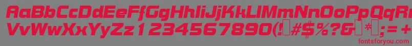 B790DecoItalic Font – Red Fonts on Gray Background