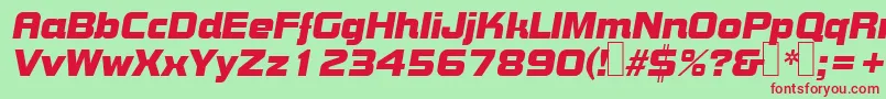 fuente B790DecoItalic – Fuentes Rojas Sobre Fondo Verde